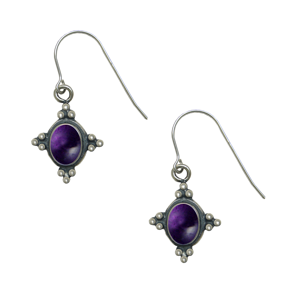 Sterling Silver Small Amethyst Gemstone Drop Dangle Earrings